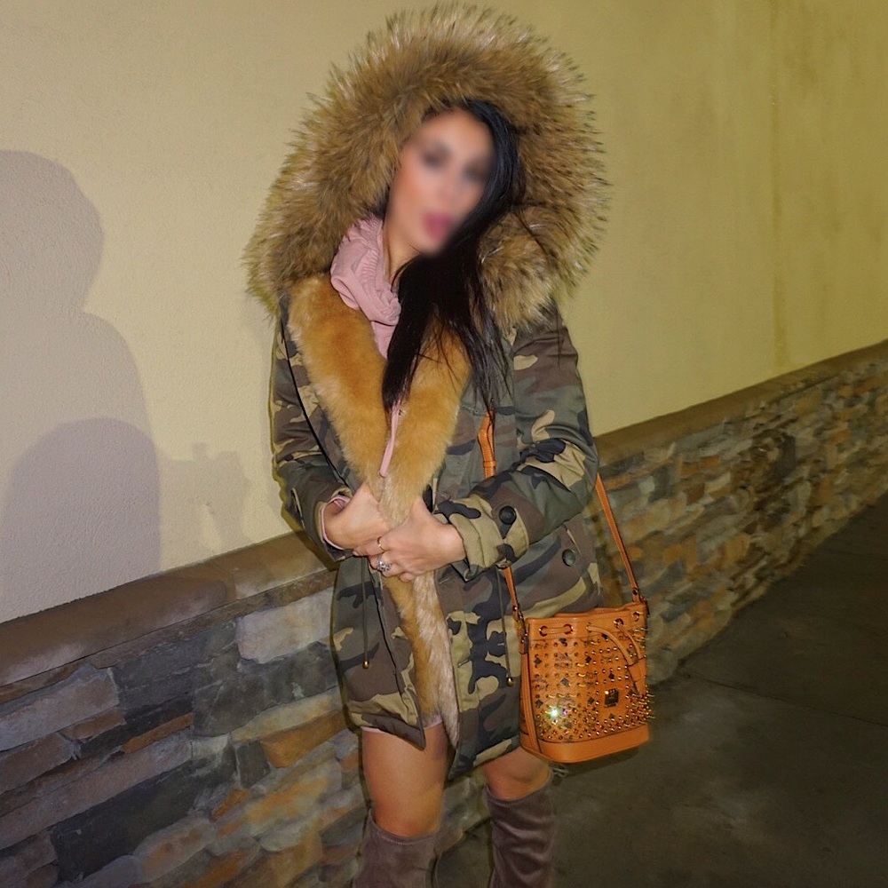 Faux Fur Camo Parka
